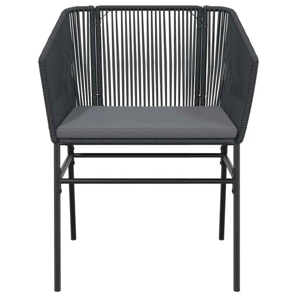 Garden Dining Set 5 Piece Outdoor Furniture Black Poly Rattan Glass Table Chairs