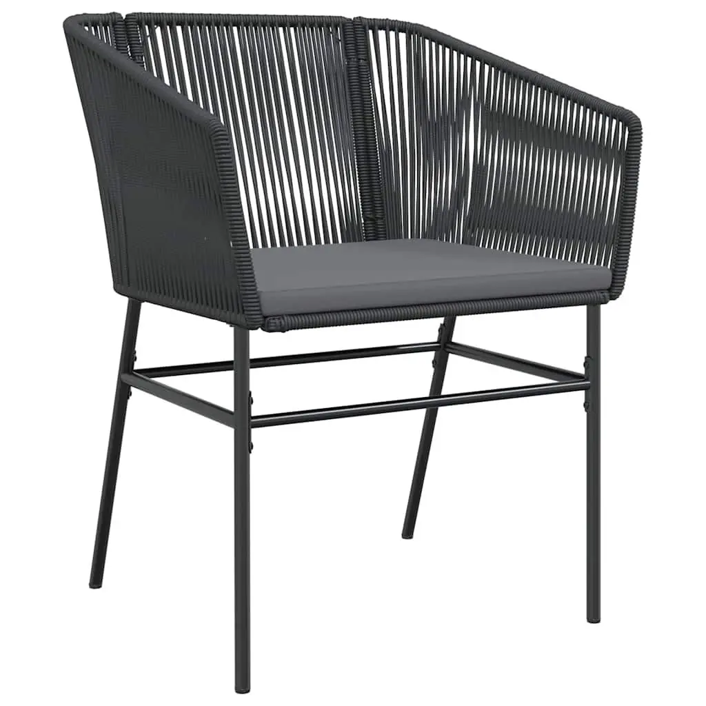 7 Piece Garden Dining Set Poly Rattan Glass Table Outdoor Patio Furniture Black
