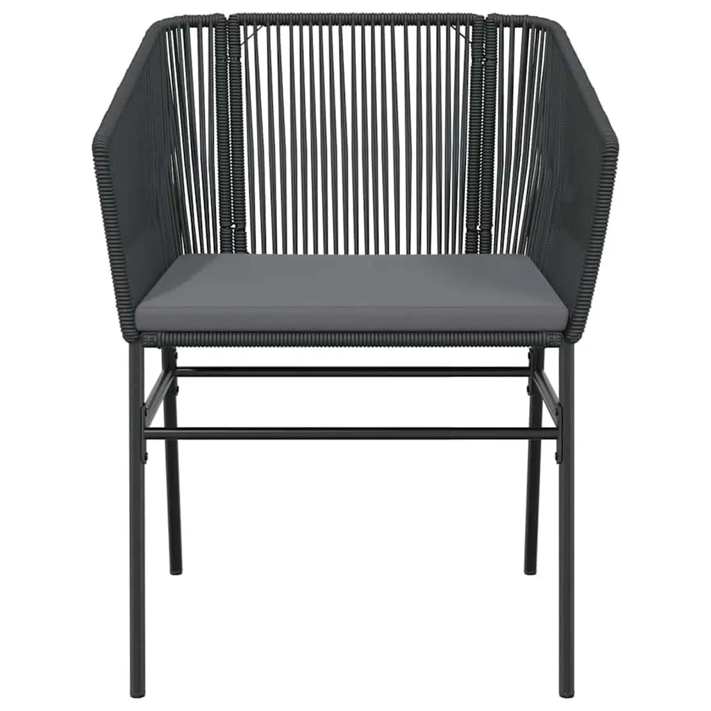7 Piece Garden Dining Set Poly Rattan Glass Table Outdoor Patio Furniture Black