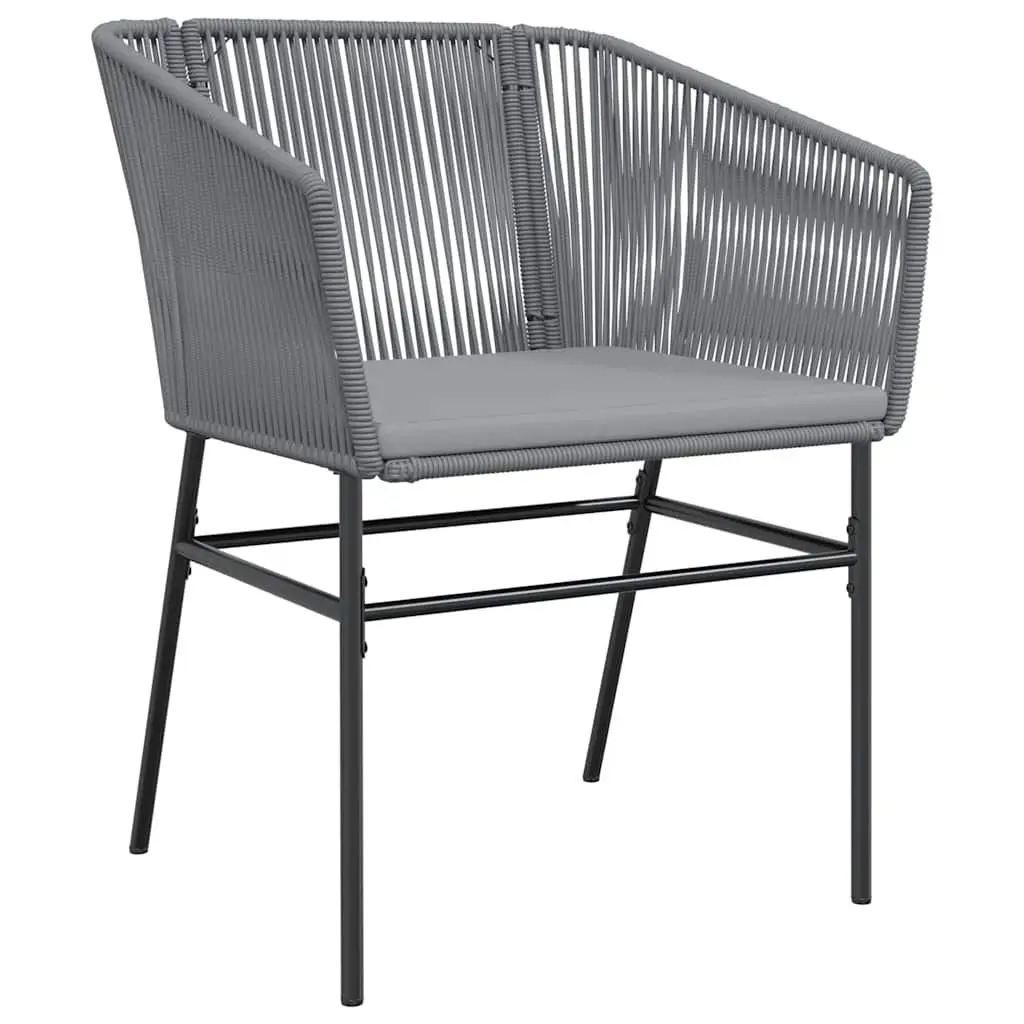 7 Piece Garden Dining Set Grey Poly Rattan Chairs Table Outdoor Patio Furniture