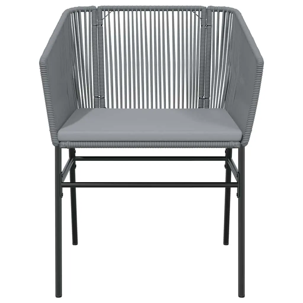 7 Piece Garden Dining Set Grey Poly Rattan Chairs Table Outdoor Patio Furniture