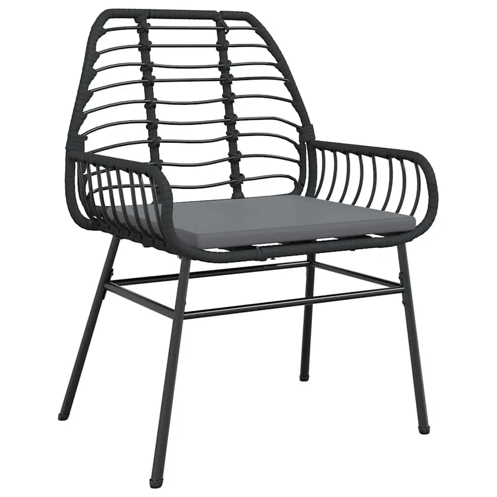 Garden Dining Set 5 Piece Outdoor Furniture Black Rattan Chair Table Patio