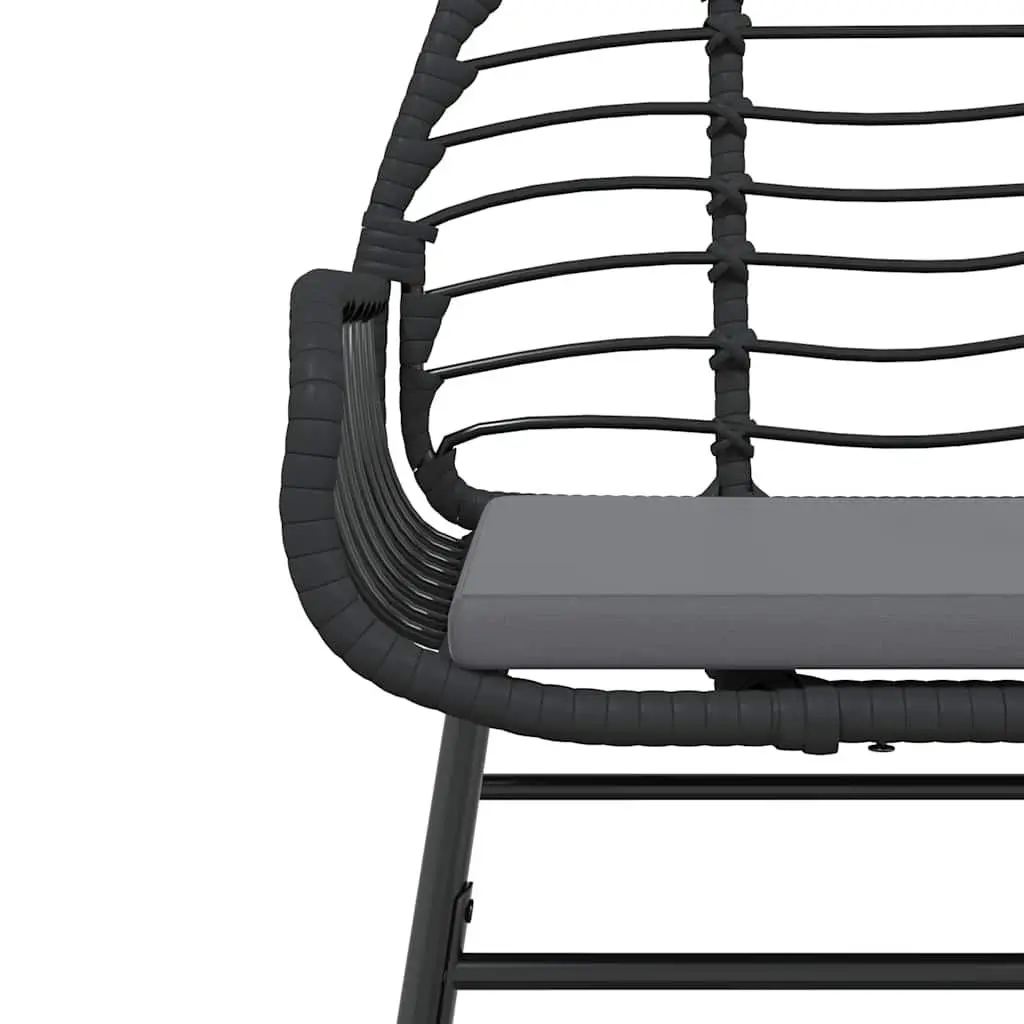 Garden Dining Set 5 Piece Outdoor Furniture Black Rattan Chair Table Patio