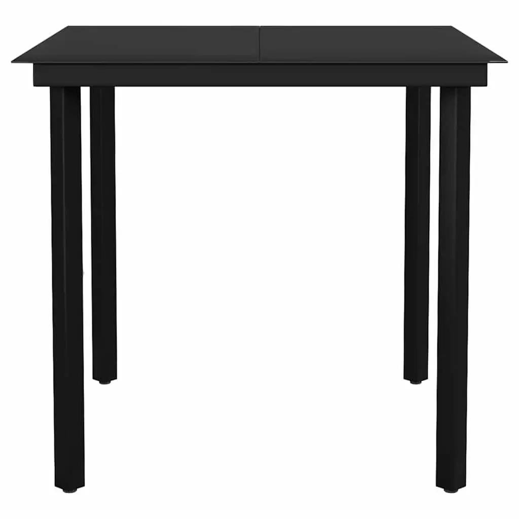 3 Piece Garden Dining Set with Cushions Black Outdoor Furniture Patio Table