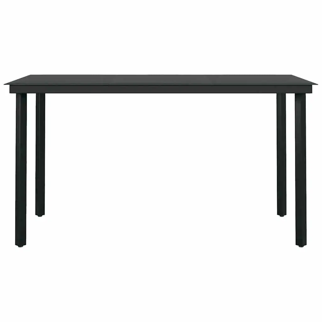 5 Piece Garden Dining Set with Cushions Black Outdoor Furniture Patio Table