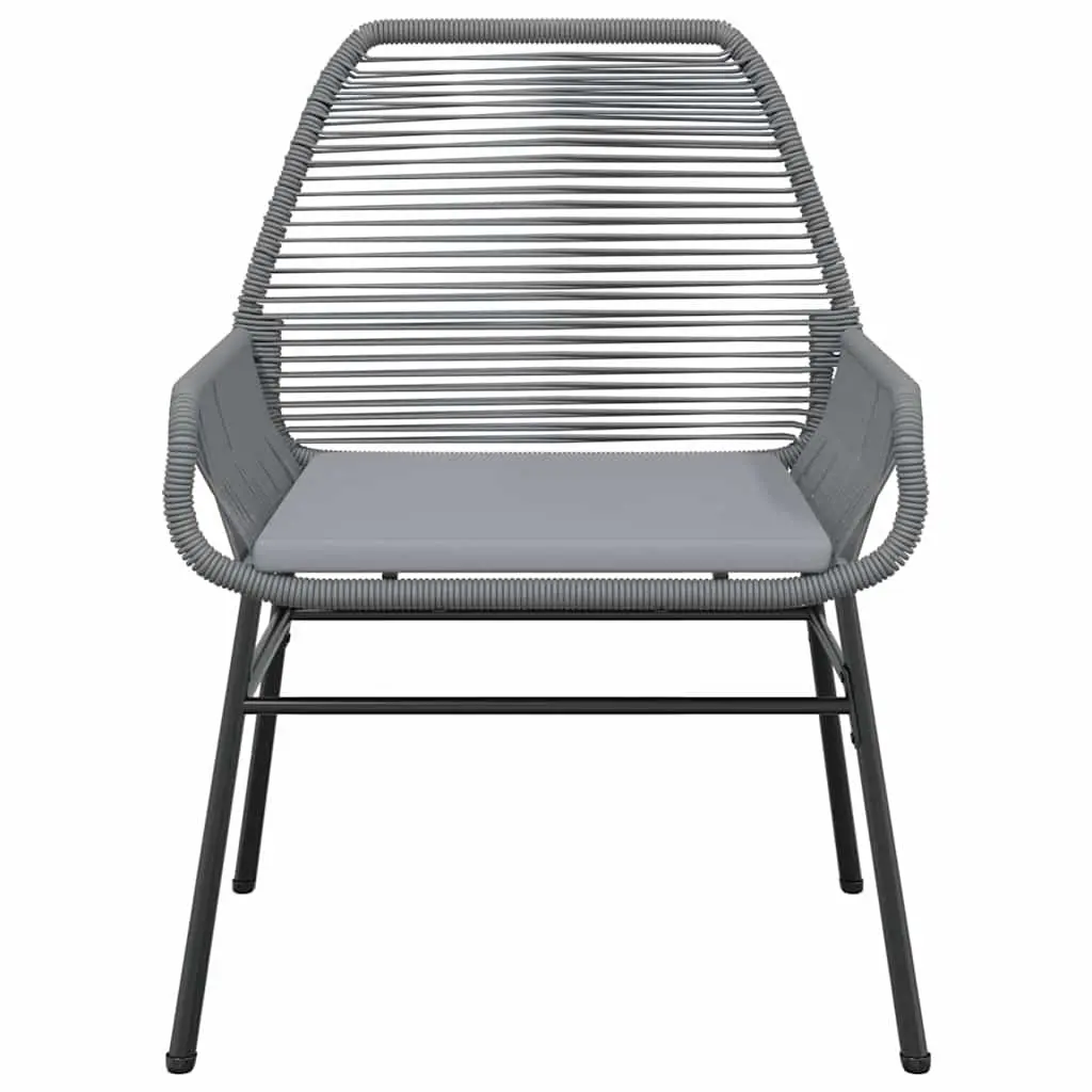 5 Piece Garden Dining Set Grey Poly Rattan Outdoor Furniture Patio Chairs Table