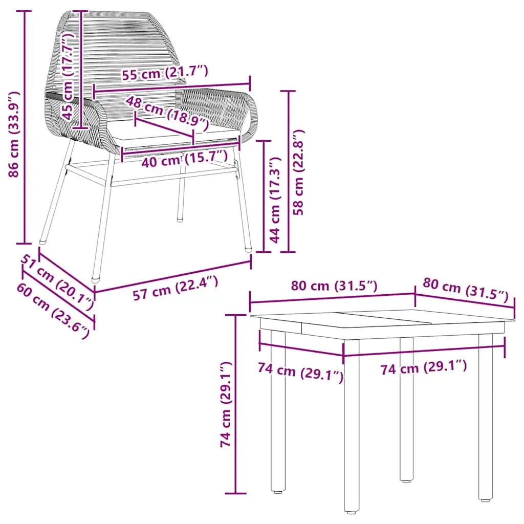 5 Piece Garden Dining Set Grey Poly Rattan Outdoor Furniture Patio Chairs Table