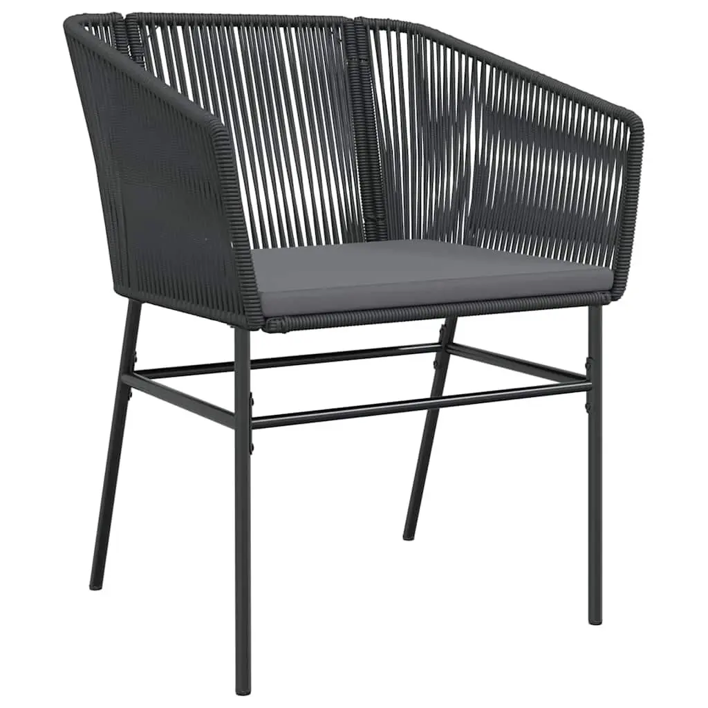 7 Piece Garden Dining Set Poly Rattan Glass Table Outdoor Patio Furniture Black