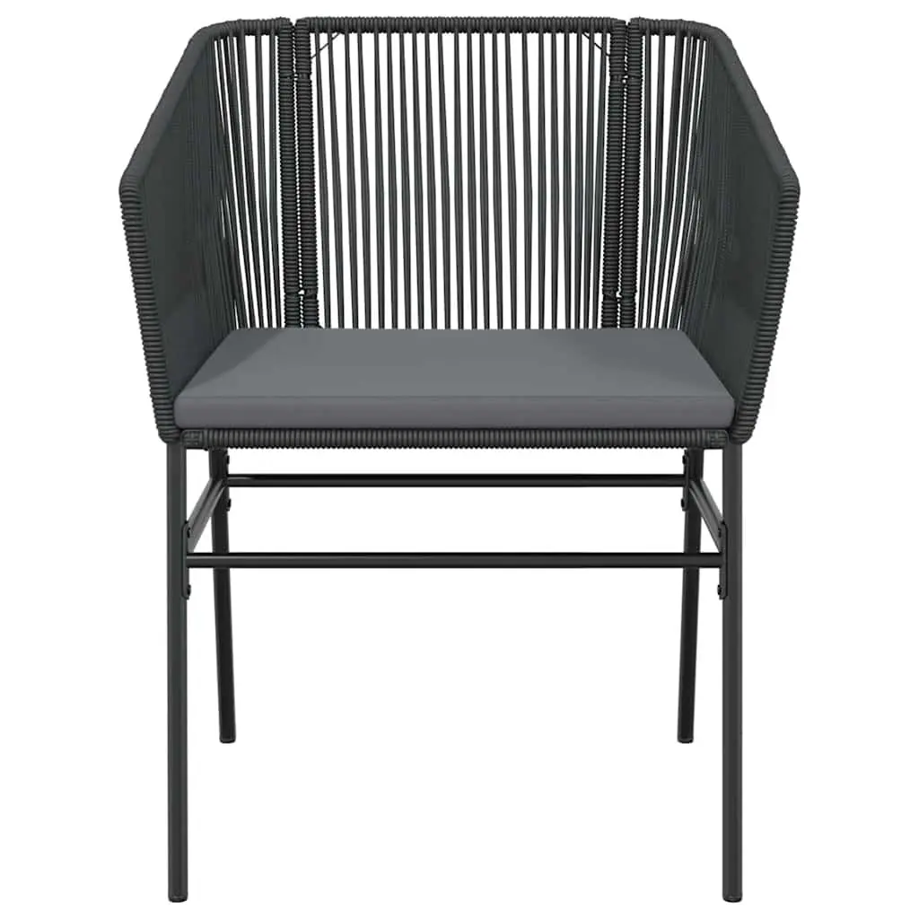 7 Piece Garden Dining Set Poly Rattan Glass Table Outdoor Patio Furniture Black