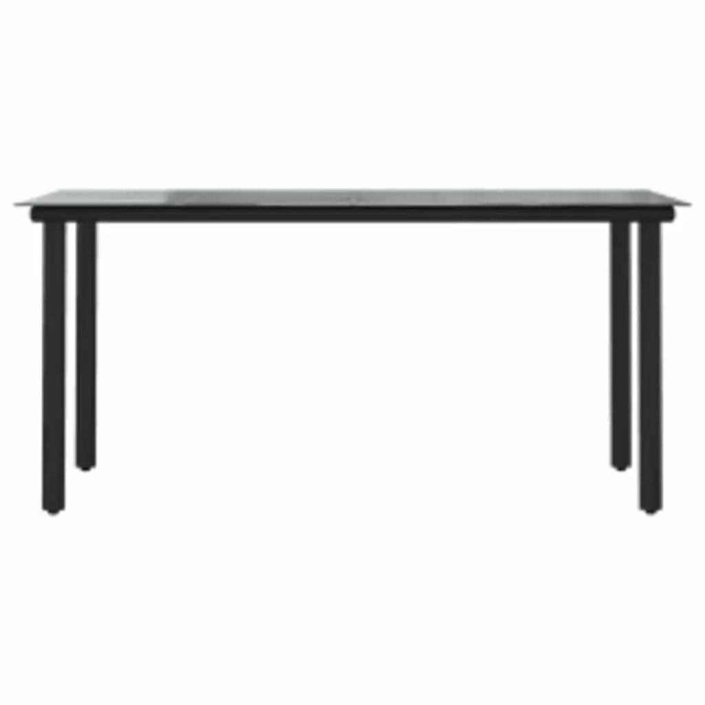 Garden Dining Set 5 Piece Outdoor Patio Furniture Grey Poly Rattan Glass Table