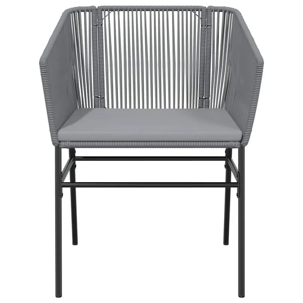 7 Piece Garden Dining Set Grey Poly Rattan Chair Table Outdoor Patio Furniture