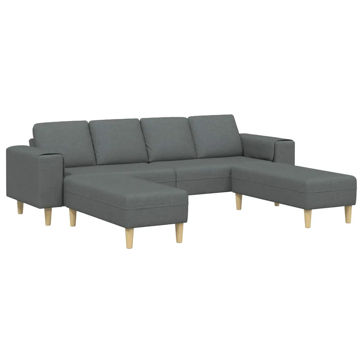 3 Piece Modern Living Room Couch Grey Polyester Upholstery Foam Cushion