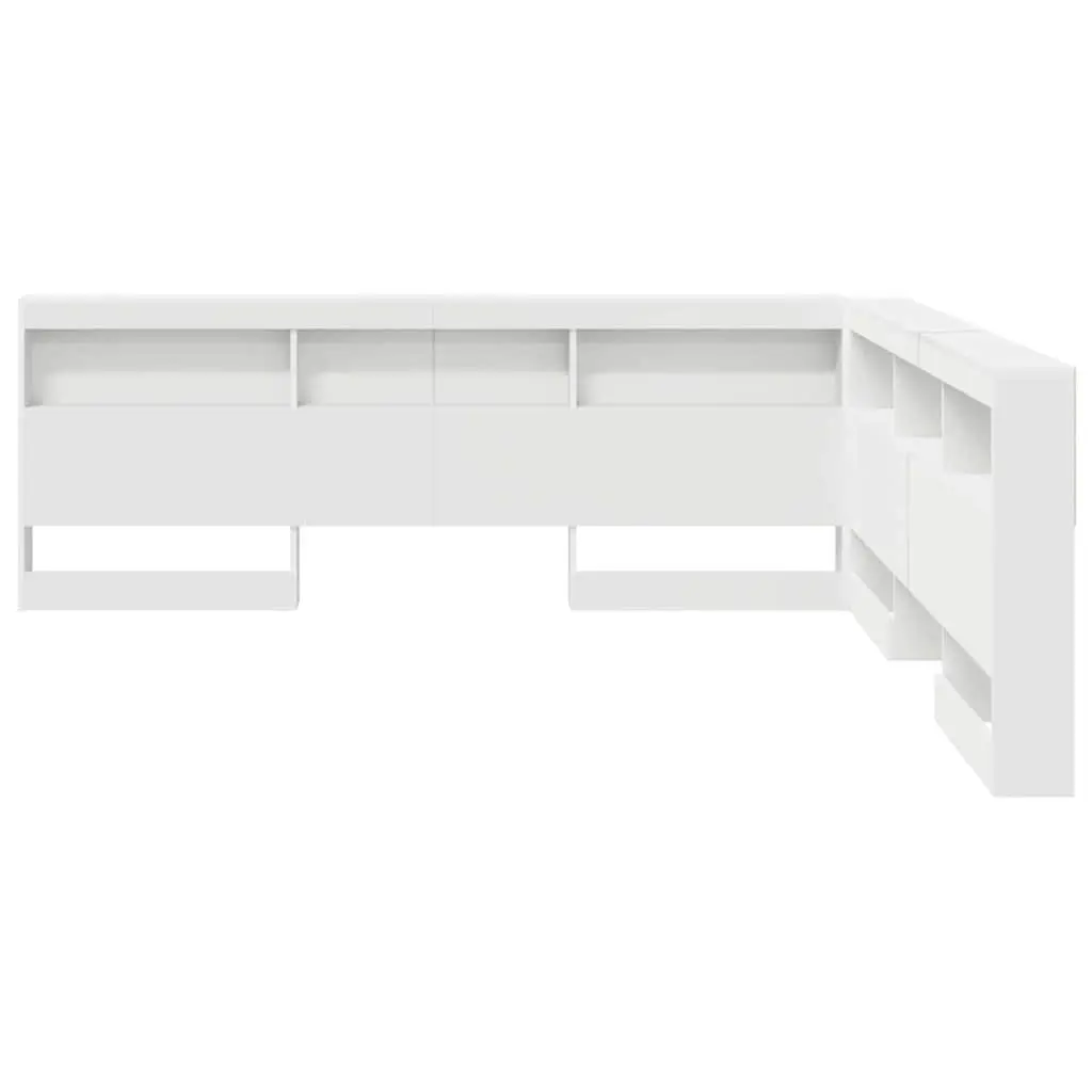 Storage Headboard with Shelves 180cm White Engineered Wood
