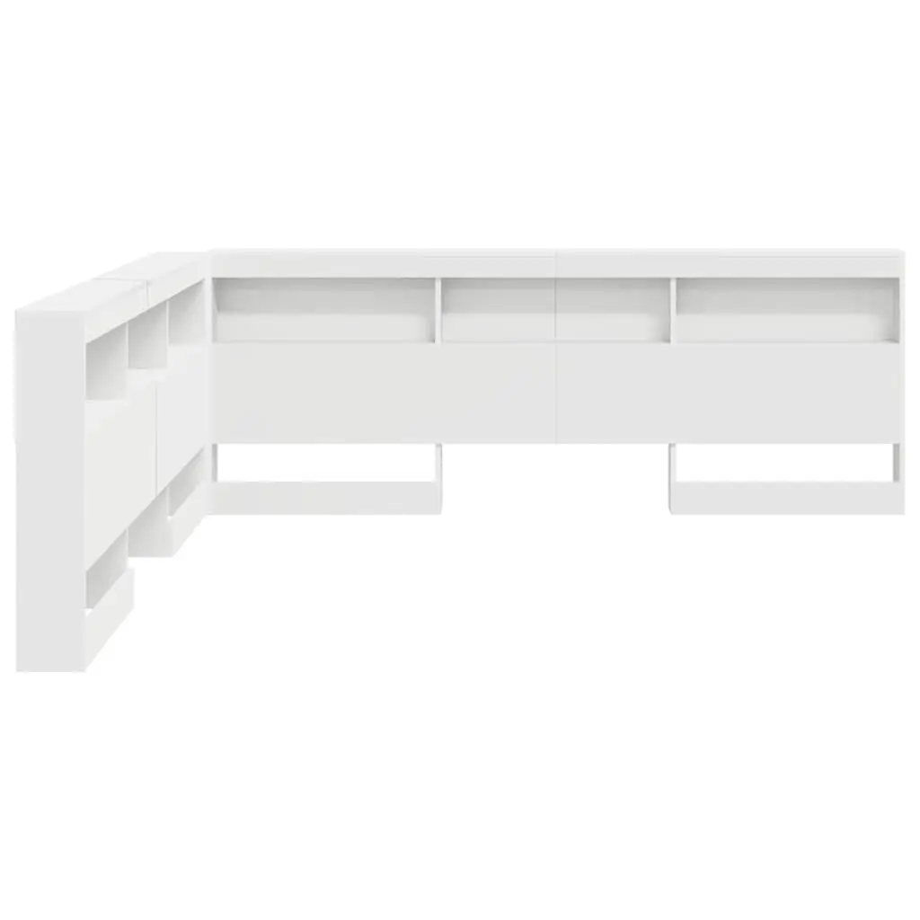 Storage Headboard with Shelves 180cm White Engineered Wood