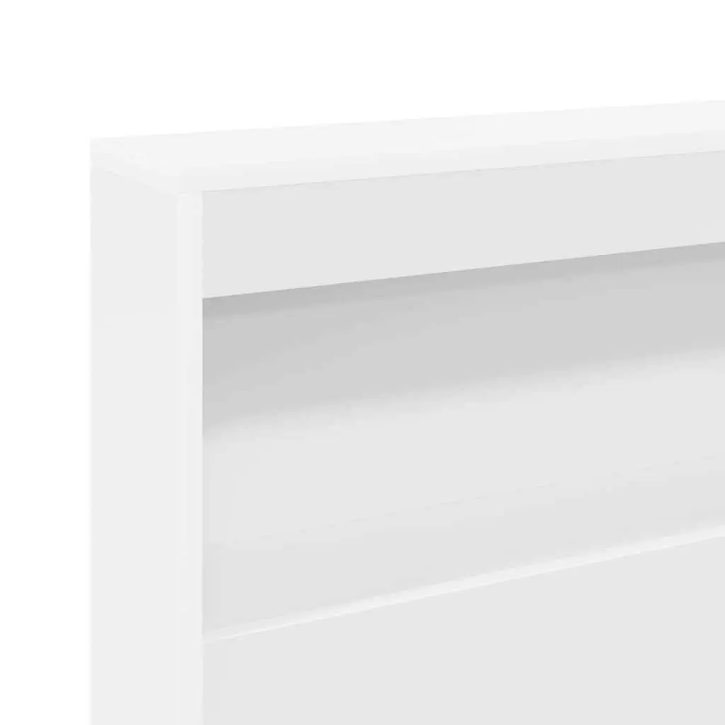 Storage Headboard with Shelves 180cm White Engineered Wood