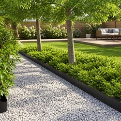 Lawn Edging Border 50 Pieces Garden Grass Bed Separator Black Steel 100cm