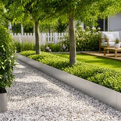 Garden Lawn Edging 30 Pieces 100cm Borders Silver Galvanised Steel Fencing