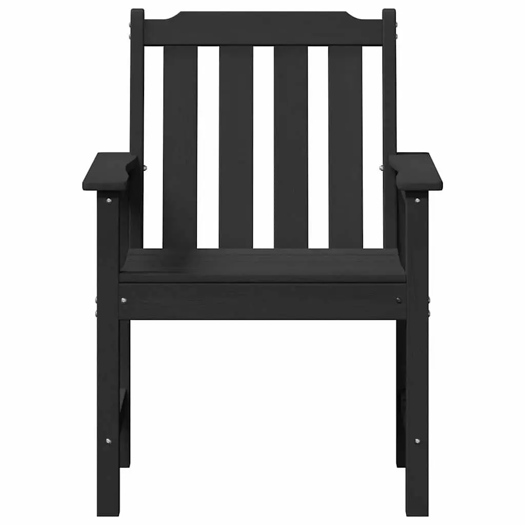 Outdoor Garden Chair Set 6 Piece Modern Ergonomic Seating Black Polyethylene 65.5x59x88cm