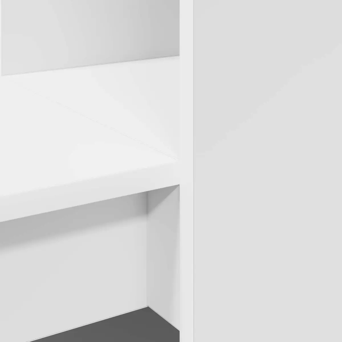 White Writing Desk with Shelves Storage Engineered Wood Office Furniture 122cm