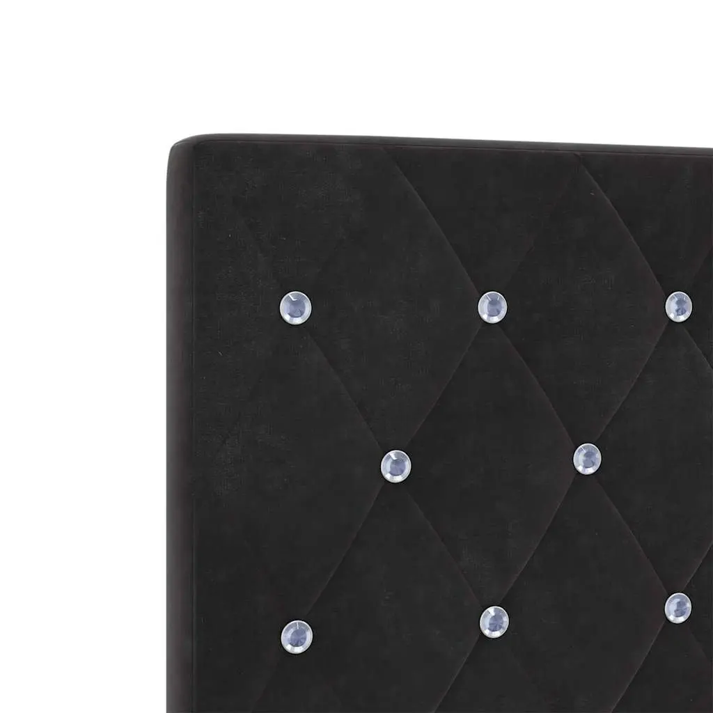 Headboard Velvet Upholstered 80cm Black Modern Bedroom Wall Mount Backrest