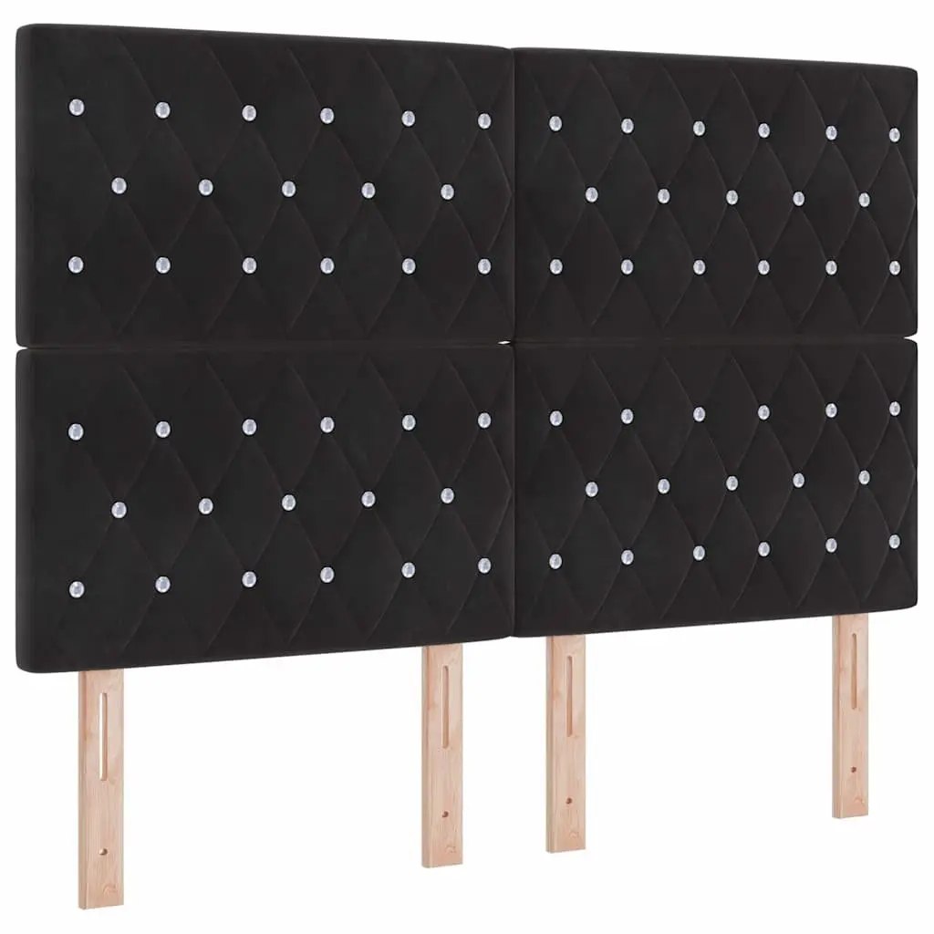 Headboard Modern Upholstered Backrest 160cm Black Velvet