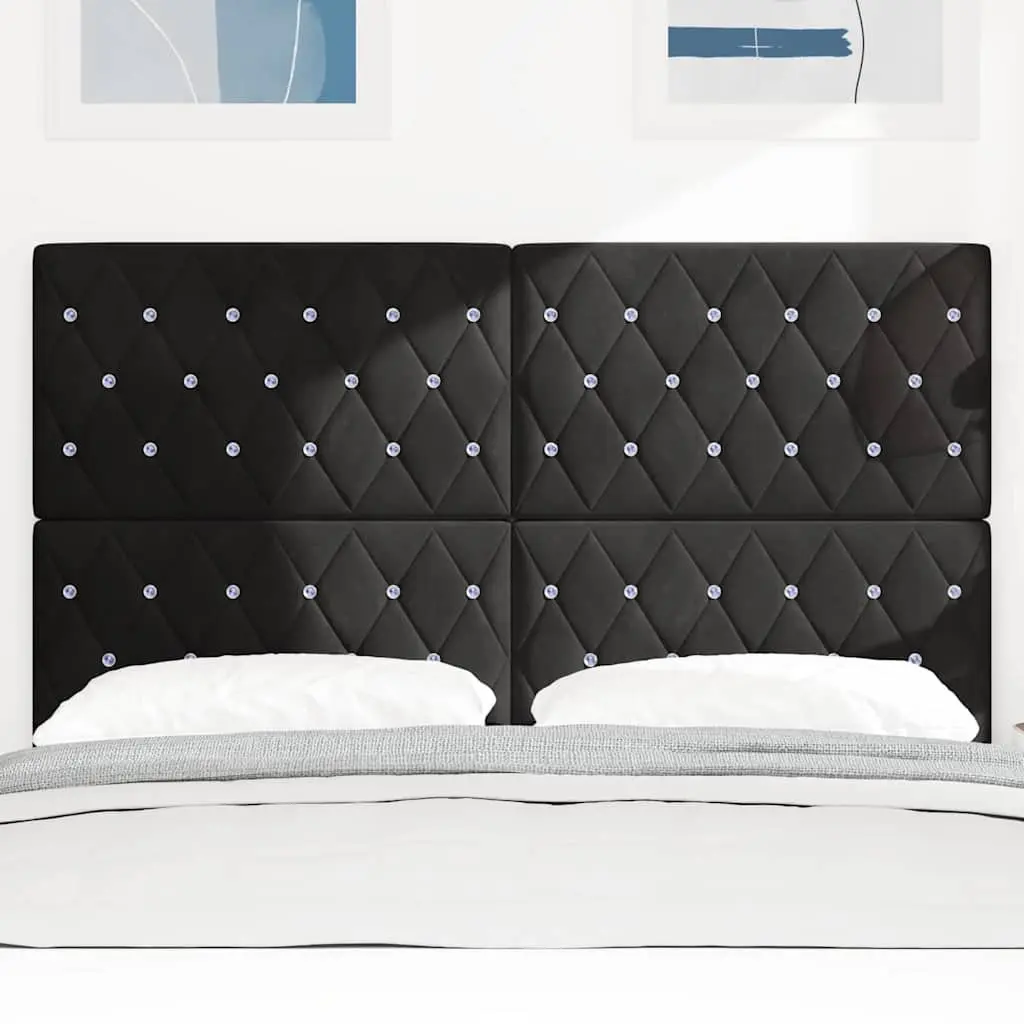Headboard Modern Upholstered Backrest 160cm Black Velvet