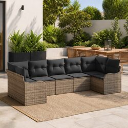 Outdoor Garden Sofa Set Grey Modular Poly Rattan Furniture Lounge Seating
