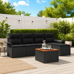 Garden Sofa Set 6 Piece Outdoor Patio Furniture Modular Lounger with Cushion