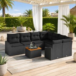 Outdoor Garden Sofa Set 9 Pieces Modular Patio Furniture Lounge Seating with