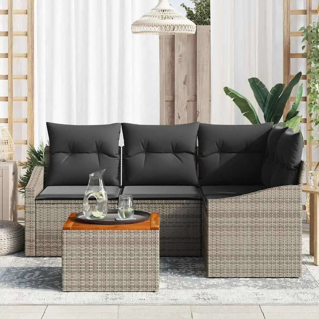 Garden Sofa Set Modular Outdoor Furniture 5 Pieces Grey