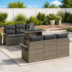 Garden Sofa Set 7 Pieces Outdoor Furniture Patio Lounge Sectional with Table