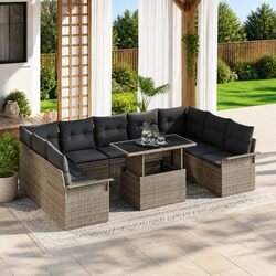 Garden Sofa Set 10 Seater Outdoor Dining Furniture Poly Rattan Modular Lounge