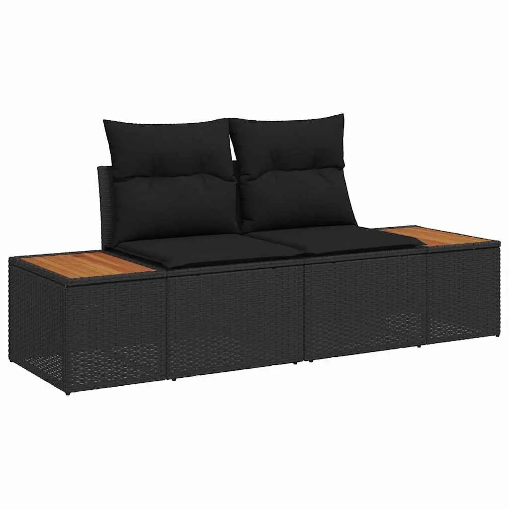 Garden Sofa Set 8 Pieces Outdoor Patio Furniture Modular Poly Rattan Black