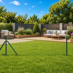 Fence Post 26 Pieces Green Steel Embedded Garden Barrier Outdoor Boundary Marker
