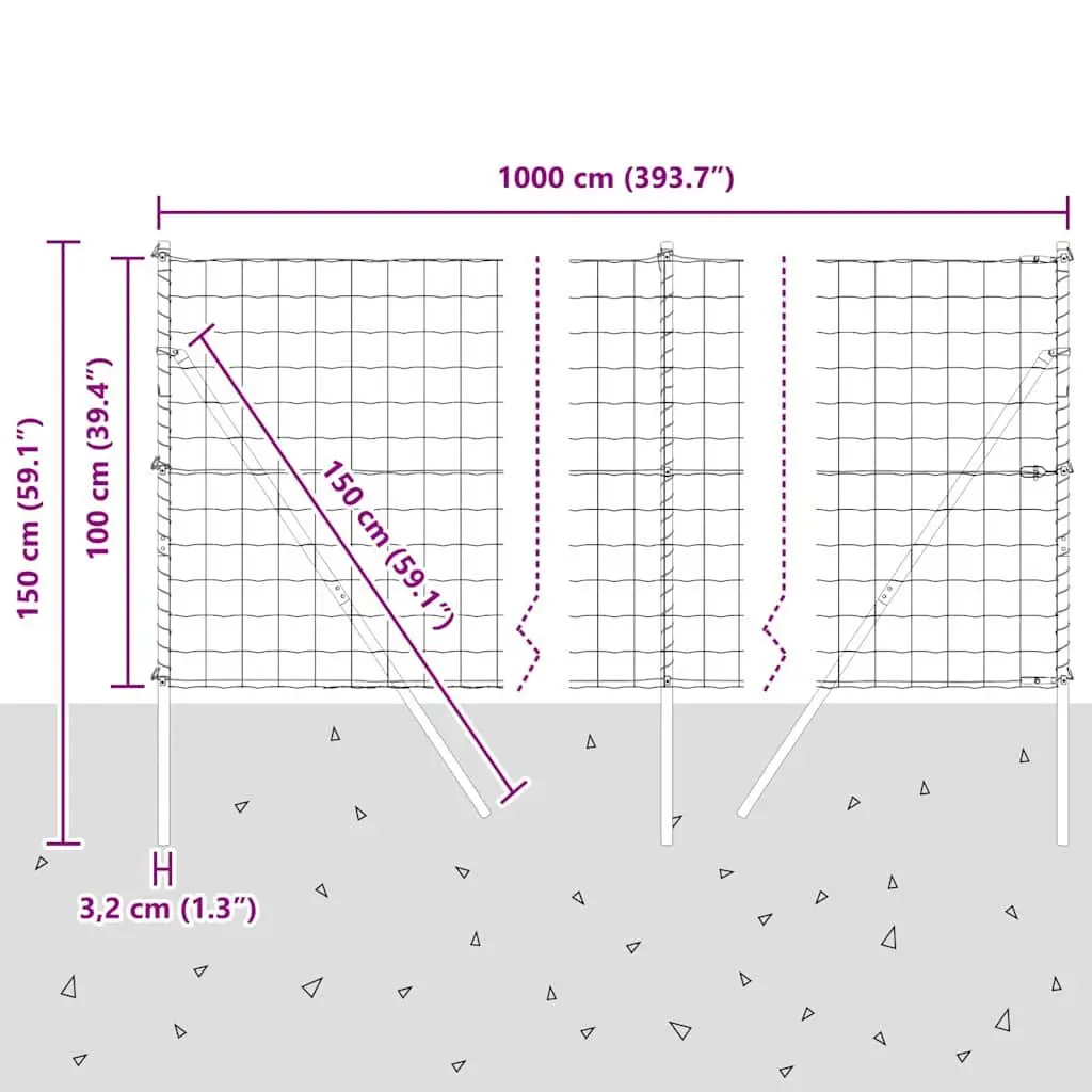 Outdoor Fence Panel Green PVC-Coated Steel Weather Resistant Ground Fix Barrier Enclosure