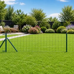 Fence Panel Ground Fix 25 x 0.8 m PVC-Coated Steel Mesh Green Outdoor Garden