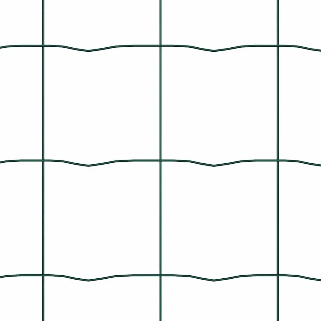 Fence Panel Ground Fix 25 x 0.8 m PVC-Coated Steel Mesh Green Outdoor Garden