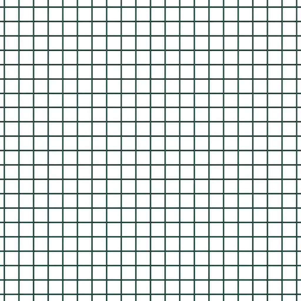 Welded Wire Fence Panel PVC-Coated Steel 10 x 1 m Green Garden