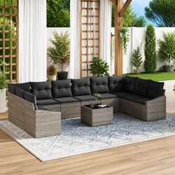 Modular Garden Sofa Set with Storage Light Grey Outdoor Furniture Patio Lounge