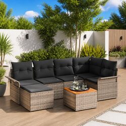 Outdoor Garden Sofa Set 7pc Modular Seating Corner Lounge Patio Furniture
