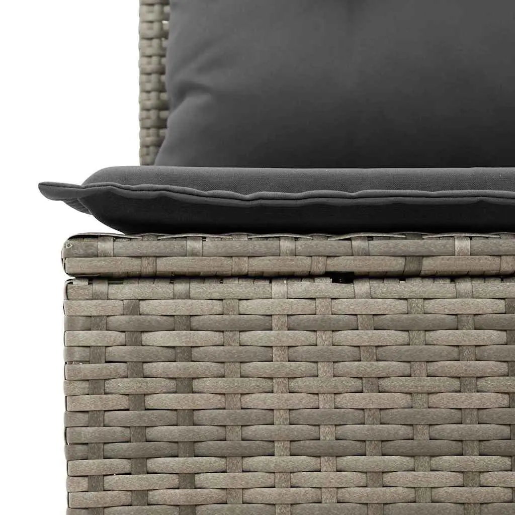 Modular Garden Sofa Set 6 Piece Outdoor Furniture with Storage Patio Grey