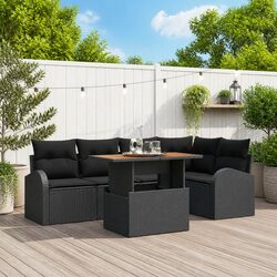 Garden Sofa Set 6 Piece Outdoor Patio Furniture Modular Rattan Seating with
