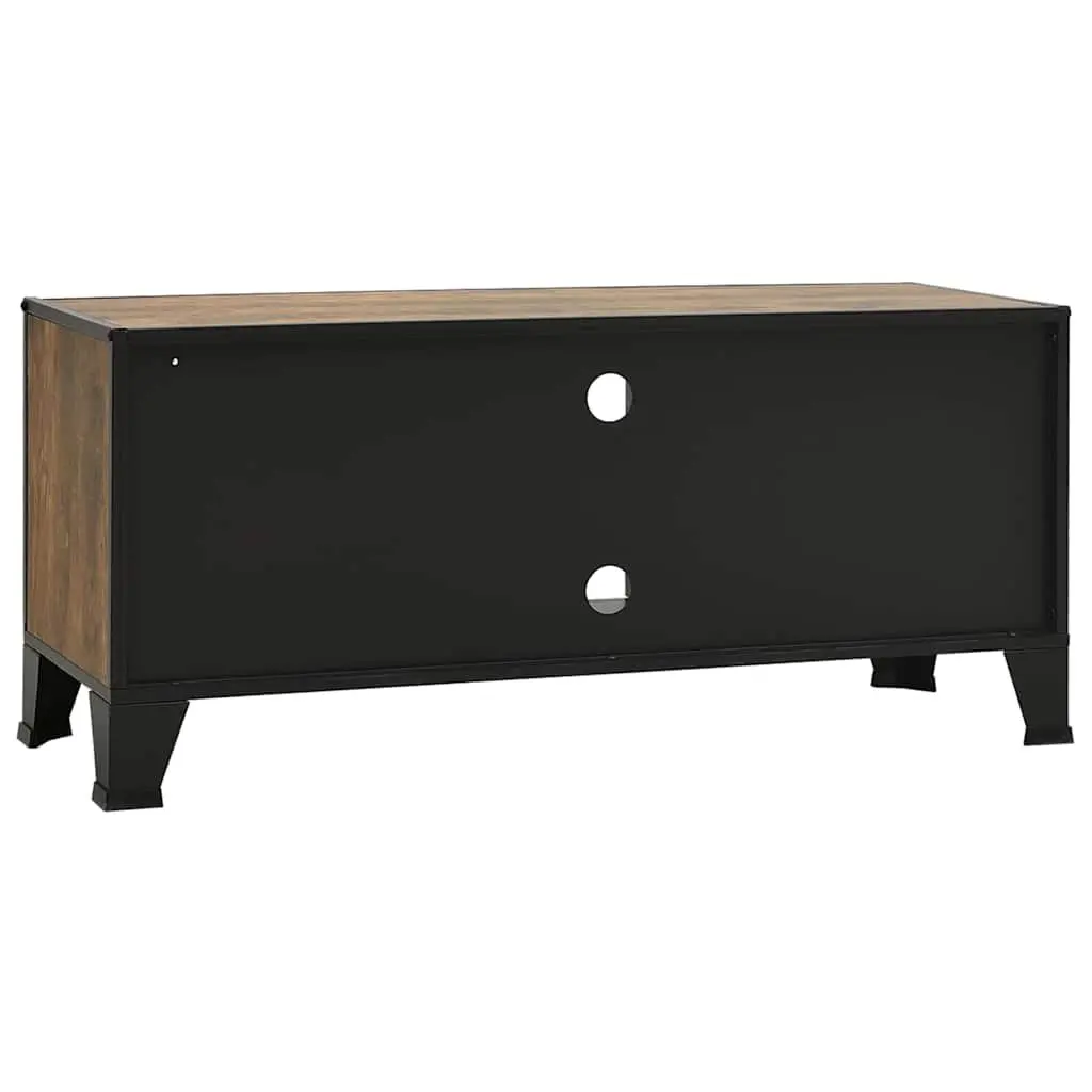 TV Cabinet Rustic Brown Storage Unit with Mesh Doors and Shelf