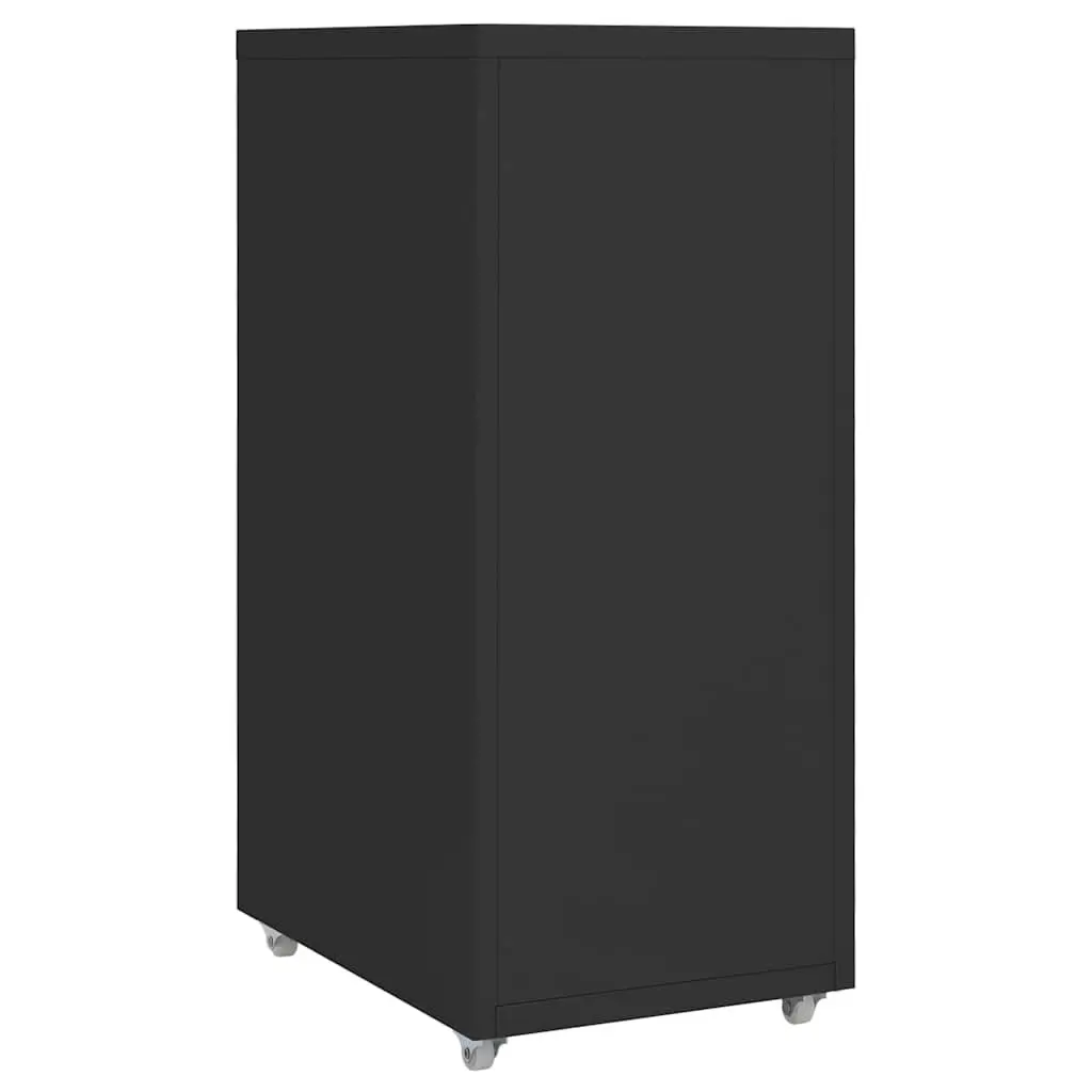 Mobile Filing Cabinet Metal File Storage Organizer 6 Drawer Black with Wheels