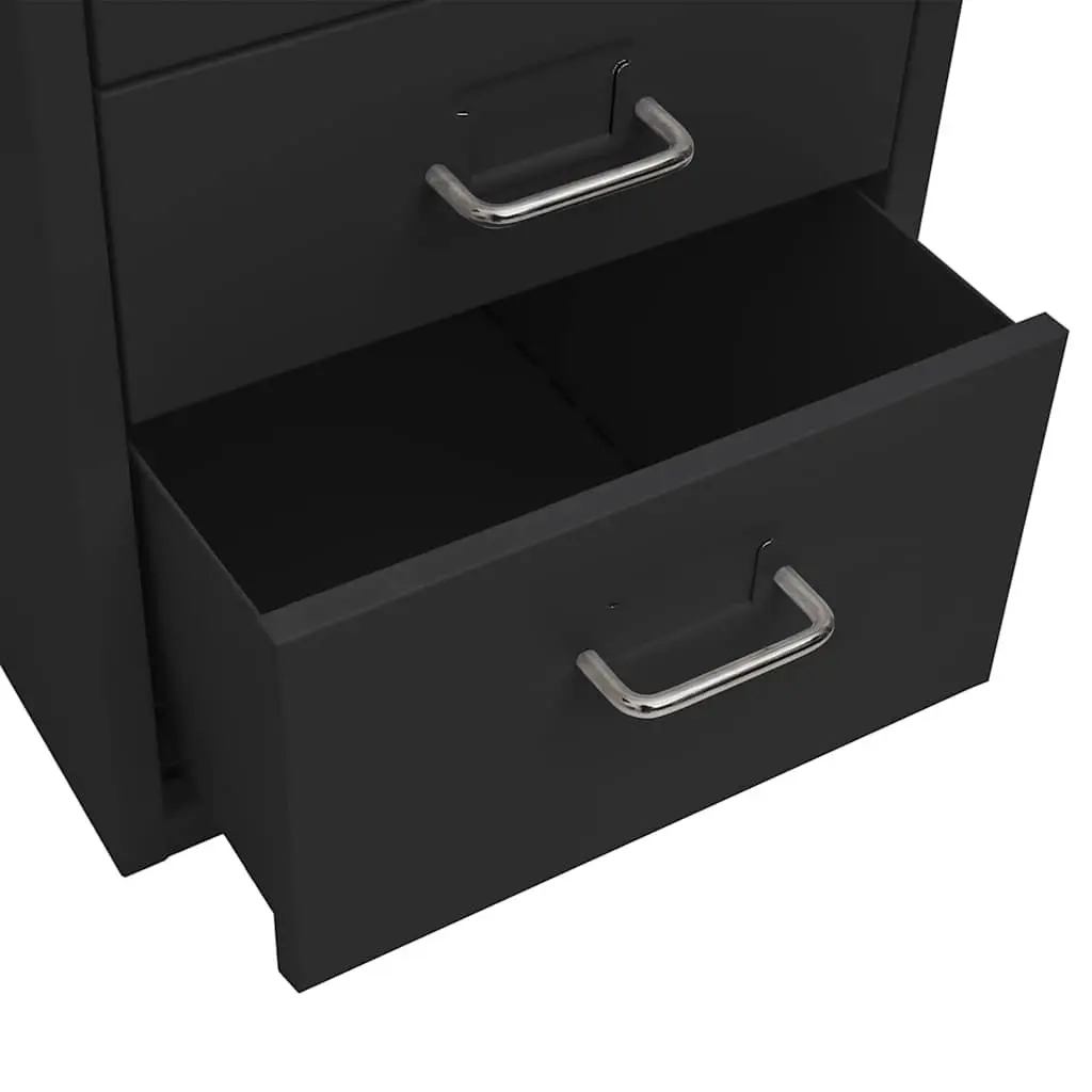 Mobile Filing Cabinet Metal File Storage Organizer 6 Drawer Black with Wheels