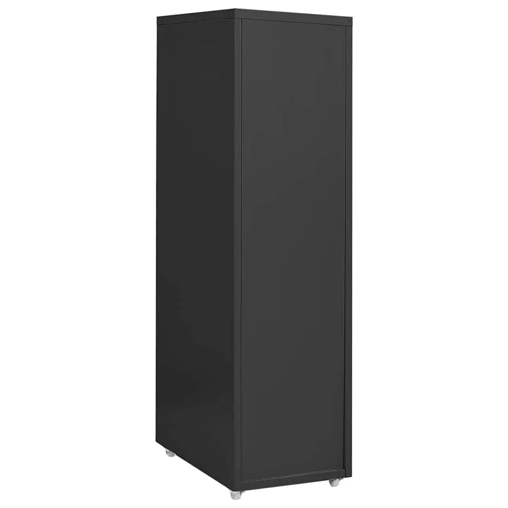 Mobile File Cabinet 8 Drawer Metal Filing Storage Office Anthracite with Wheels