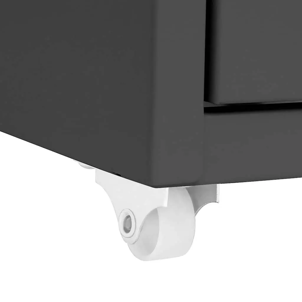 Mobile File Cabinet 8 Drawer Metal Filing Storage Office Anthracite with Wheels