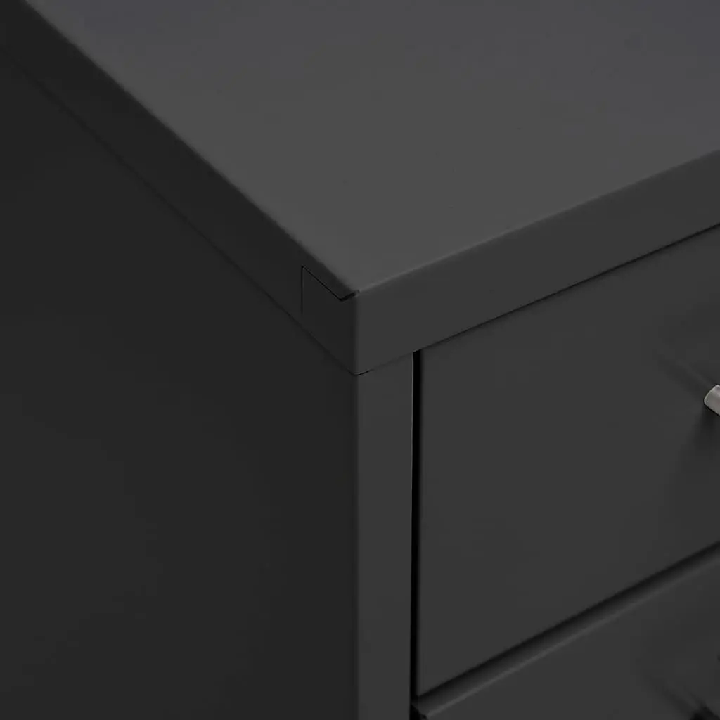 Mobile File Cabinet 8 Drawer Metal Filing Storage Office Anthracite with Wheels