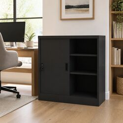 Office Storage Cabinet Sliding Door Anthracite Adjustable Shelves Filing Lockers