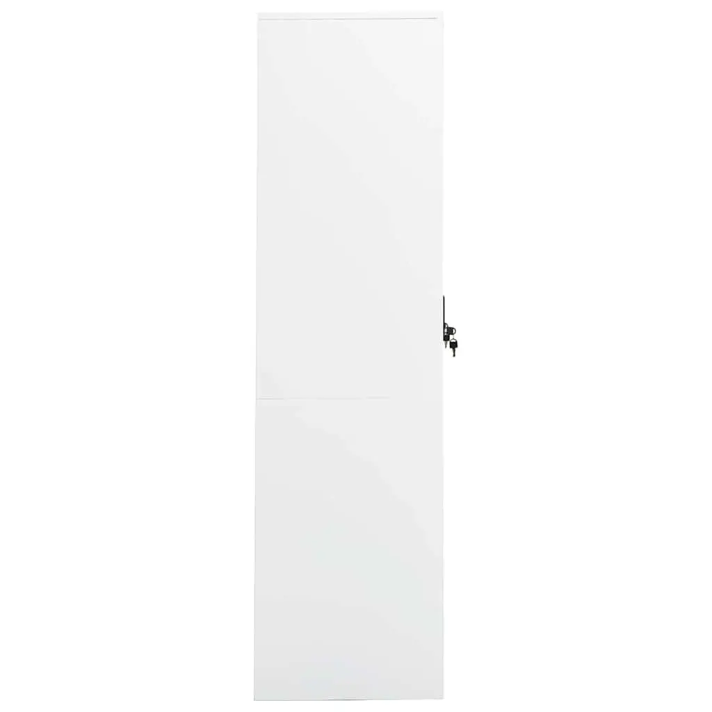 Steel Wardrobe Cabinet with 2 Shelves Locks White 80 x 50 x 180 cm